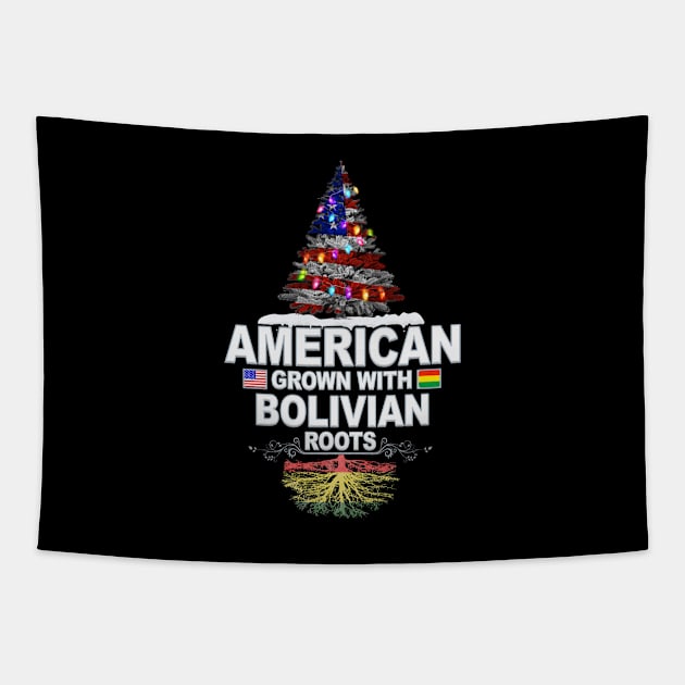 Christmas Tree  American Grown With Bolivian Roots - Gift for Bolivian From Bolivia Tapestry by Country Flags