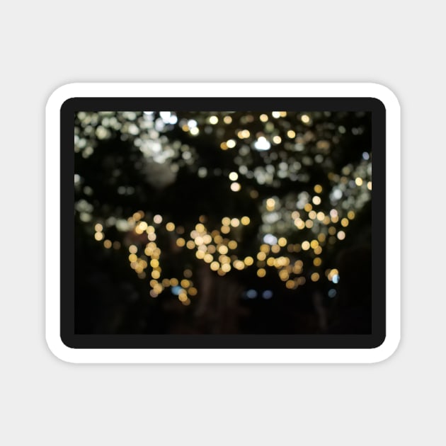 Christmas golden lights. Background of bright glow bokeh Magnet by fantastic-designs