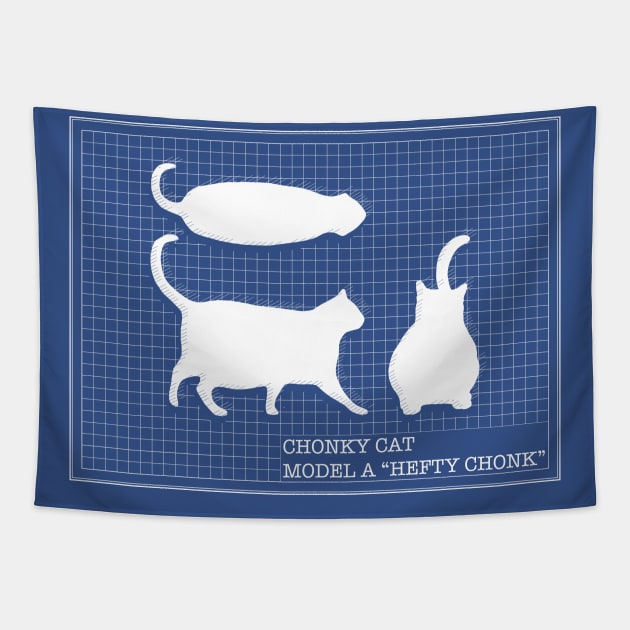 Chonk Blueprint Tapestry by CCDesign