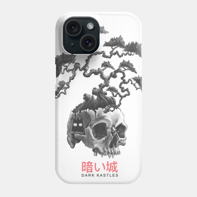 White Skull Bonsai Tree Phone Case by Dark Kastles