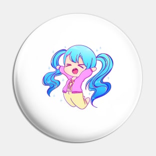 blue hair chibi bby Pin