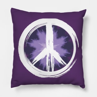 Purple Tie-Dye Peace Sign Pillow