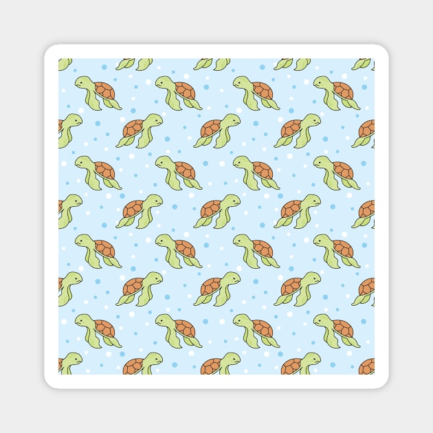 Sea Turtle Cute Animal Pattern Magnet by Printable Pretty