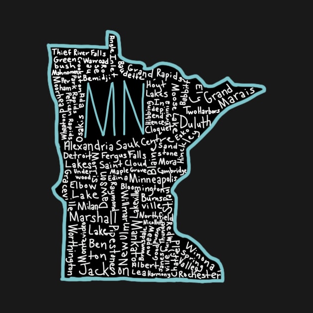 Minnesota State Outline Cities by SuperiorlyScout