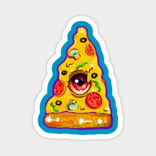 Trippy One Eyed Psychedelic Pizza Magnet