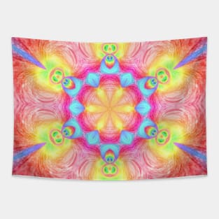 Gods from another dimension - mandala (red version) Tapestry