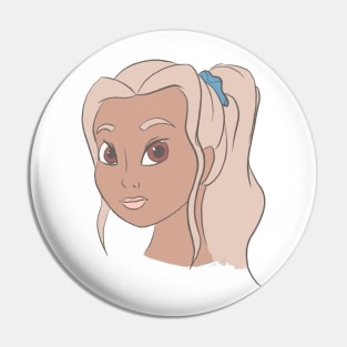 Blonde Girl with Blue Scrunchie Pin