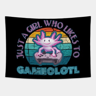 Axolotl Just a Girl who likes to Gameolotl Game A Lot Tapestry