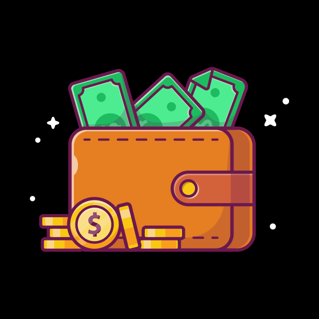 Wallet with money cartoon by Catalyst Labs