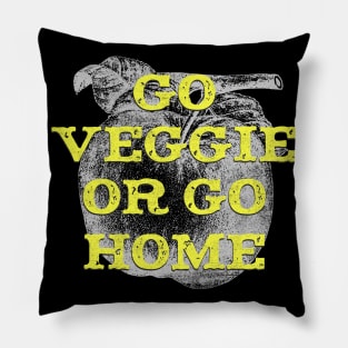 Go Veggie Or Go Home Apple Fruit Vintage Food Pillow