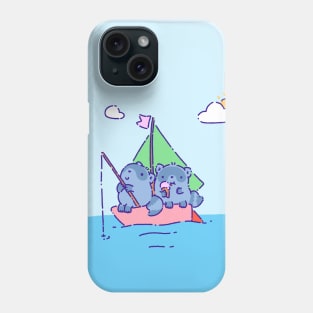 Two cute raccoon fishing Phone Case