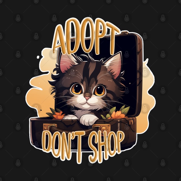 Adopt Don't Shop - Cat In A Suitcase by nonbeenarydesigns