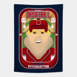 Baseball Red White Blue - Rhubarb Pitchbatter - Sven version Tapestry