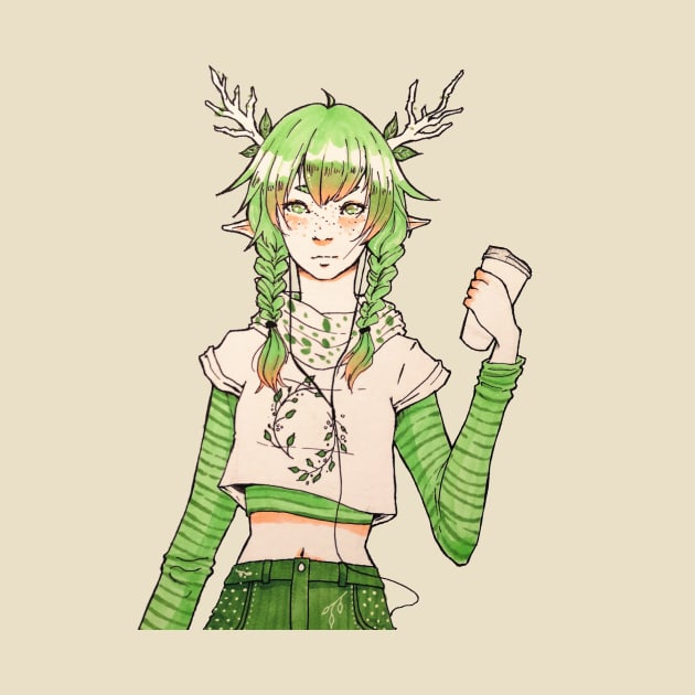 Green Deer by Torichan03