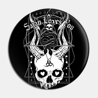 Satan Loves You Pin