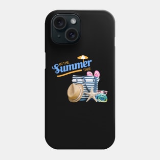 in the summer time funny beach stuff slippers and sunglasses beach bag Phone Case