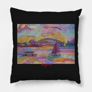 Sydney Harbour Bridge and Opera house. Pillow
