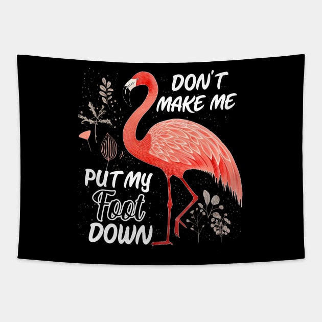 Feathered Flair Flamingo Artistry, Perfect Tee for Bird Enthusiasts Tapestry by Gamma-Mage
