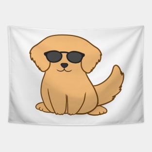 Golden retriever wearing Sunglasses Tapestry