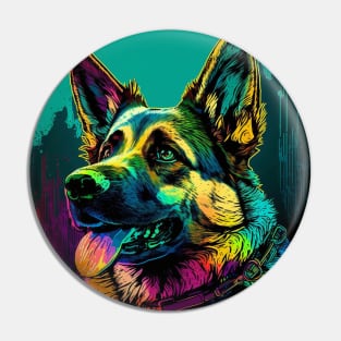 Pop Art German Shepherd Pin