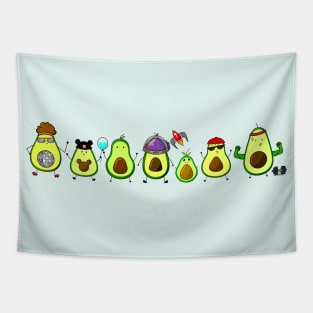 Cute Avocado Family Tapestry