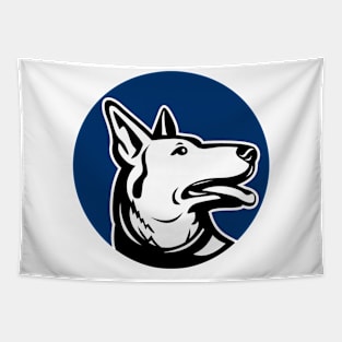 German Shepherd Dog Looking Up Mascot Tapestry