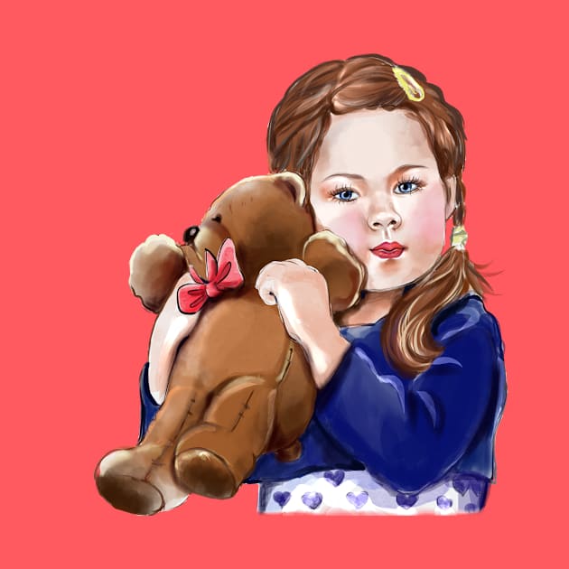 Little lady with a teddy bear. by Marllessi