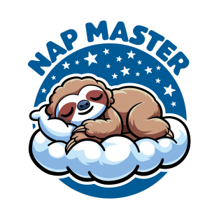 Nap Master - Cute Sloth Sleeping on Cloud T-Shirt