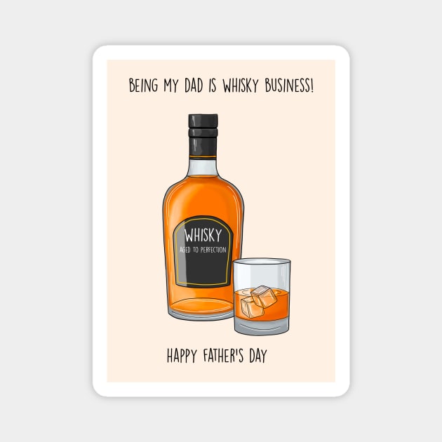 Whisky business Father's day Magnet by Poppy and Mabel