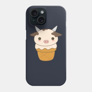 Kawaii Cute Cow Ice Cream T-Shirt Phone Case