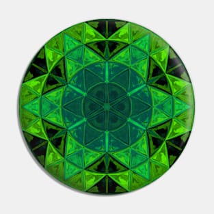 Mosaic Kaleidoscope Flower Green Pin