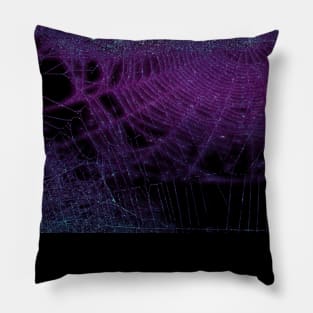 purple halloween sparkly spiderweb pattern - goth Pillow