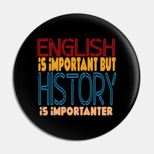 Retro-English Is Important But Math Is Import Pin