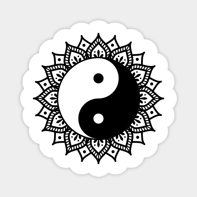 Yin Yang Mandala Magnet by BhaktiCloudsApparel