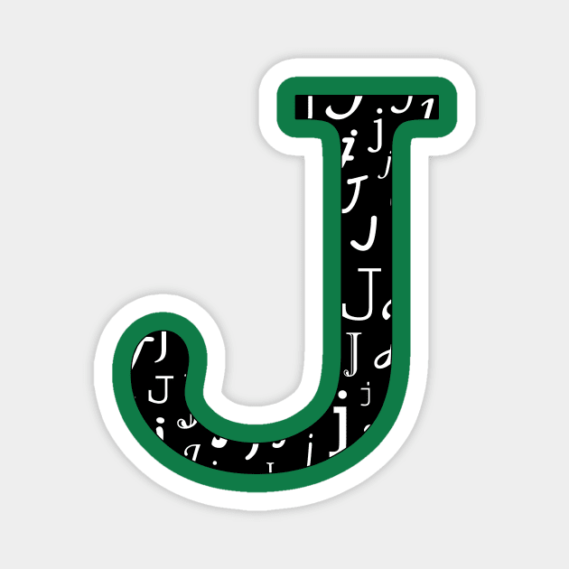 J Filled - Typography Magnet by gillianembers