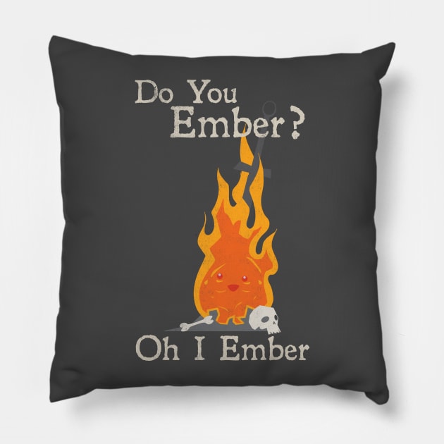 Dark Souls - South Park Mashup "Do You Ember?" Pillow by Fadelias