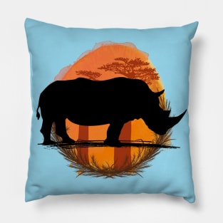 Rhino Silhouette - Savannah Pillow