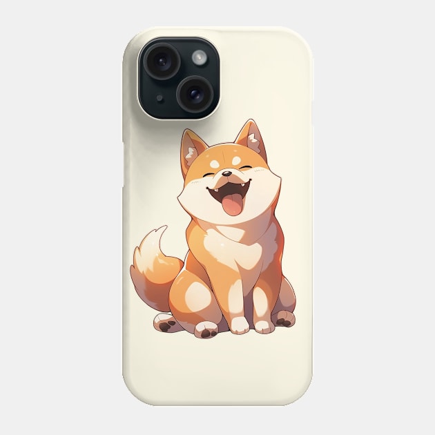 Shiba Inu Kawaii Anime Happy Smiling Dog: Cute Gift for Dog Lovers Phone Case by ribbitpng