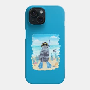 Snorkeling Nautical Newf in the Sea Phone Case