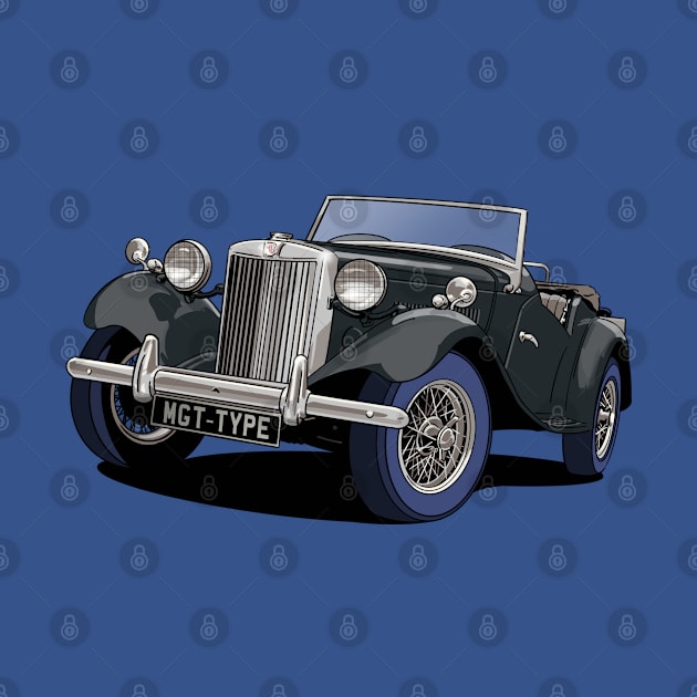 MG TC T-Type classic car in black by Webazoot