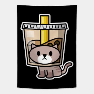 Bubble Tea Cat Tapestry