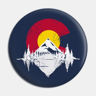 Colorado Flag Mountains Lake Outdoors Hike Camp Pin