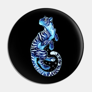 Blue Space Tiger Pin