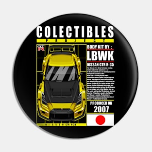 JDM LIBERTYWALK NISSAN GTR R-35 YELLOW Pin