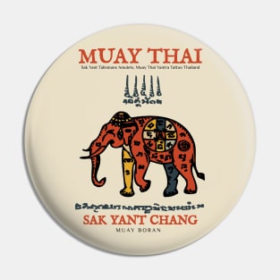 Vintage Muay Thai Tattoo Elephant Pin