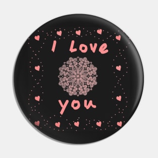 I Love You Hearts and Lace Pin