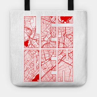 Leiden, Netherlands City Map Typography - Oriental Tote