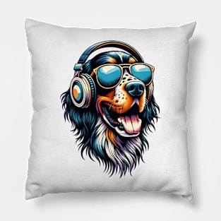 Gordon Setter Smiling DJ with Harmonious Beats Pillow