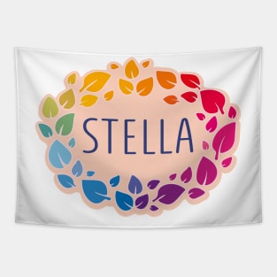 Stella name with colorful leaves Tapestry