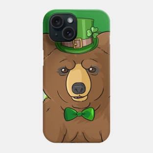 Grizzly Bear St Patricks Day Leprechaun Phone Case